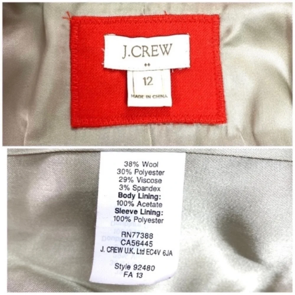 J.Crew Original Schoolboy Blazer Classic Jacket in Orange Style 92480 Size 12